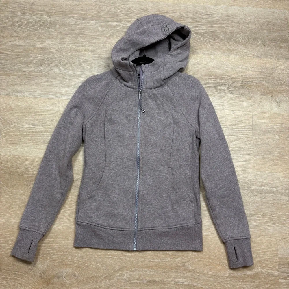 Lululemon‎ Full Zip Scuba Hoodie Jacket Women's 6 Color Purple/Gray